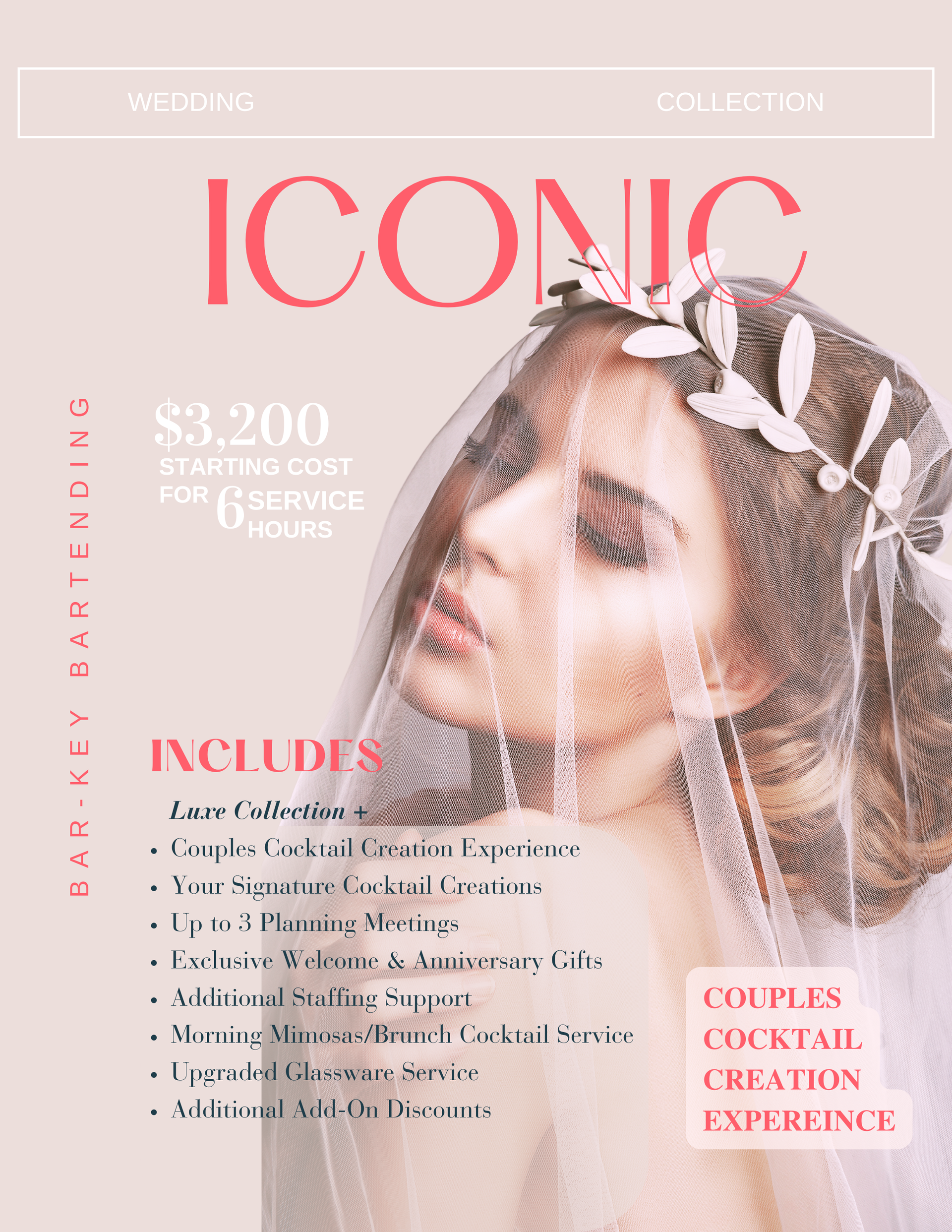 Iconic wedding experience with custom bar build and welcome drinks