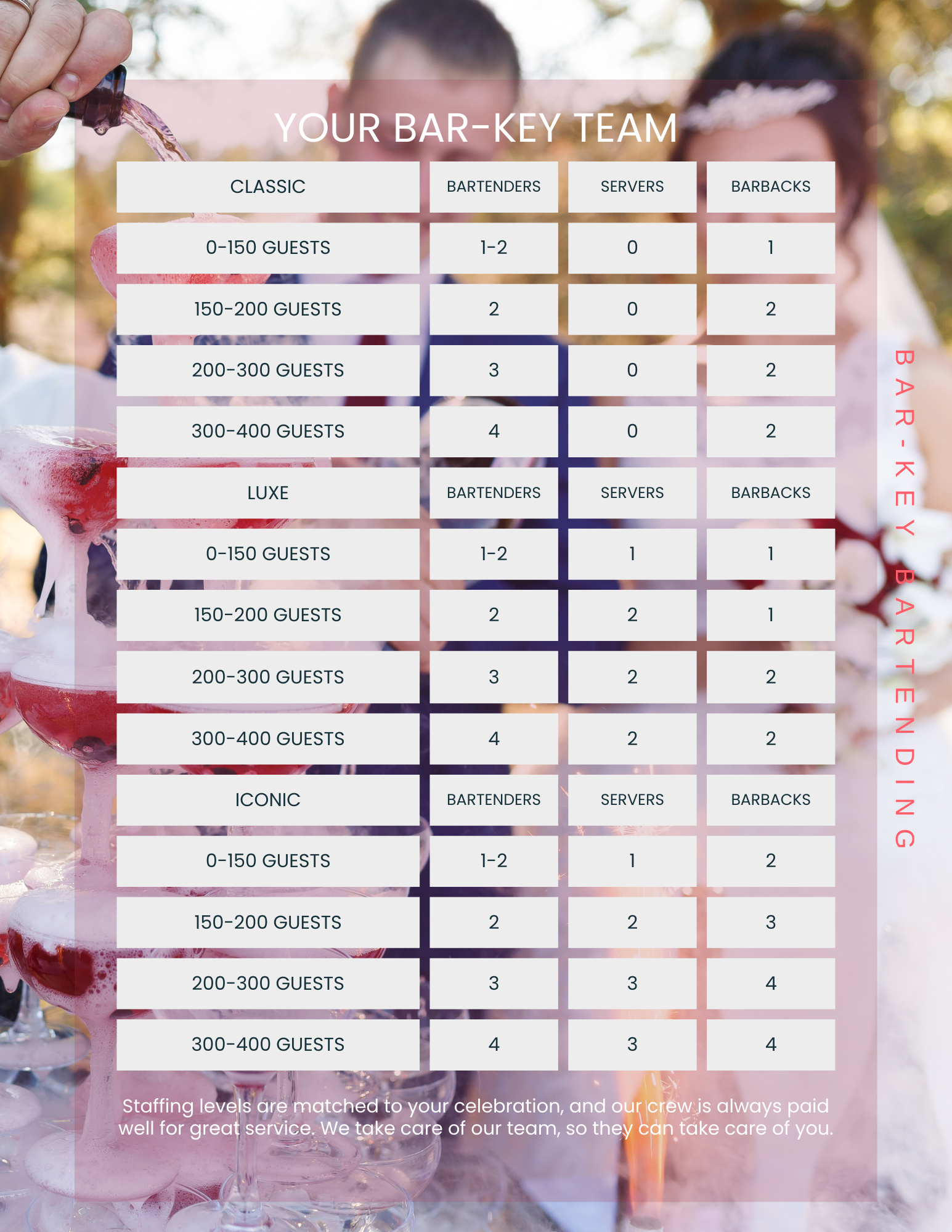 Comparison chart of our staffing models