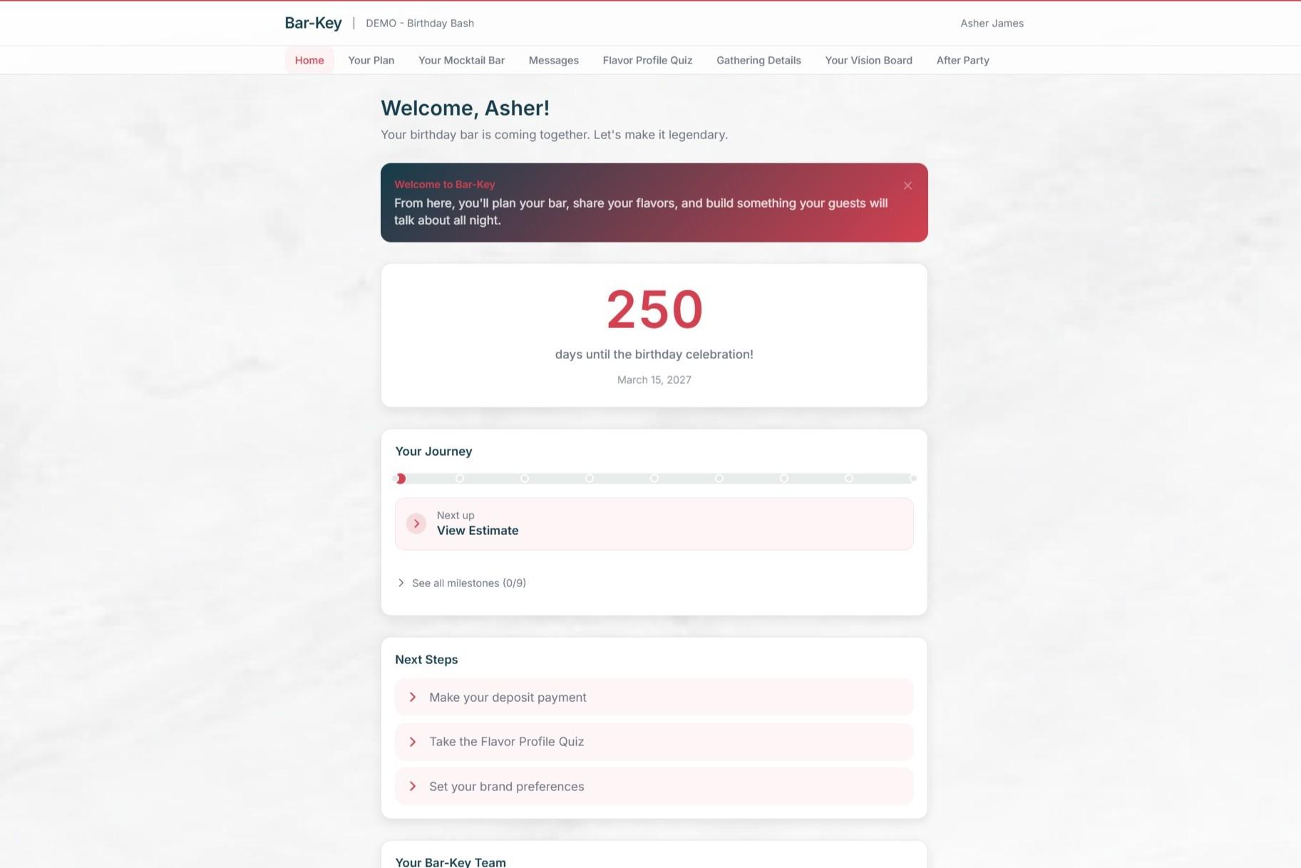 Plan Your Whole Event in One Place: Inside the Bar-Key Portal